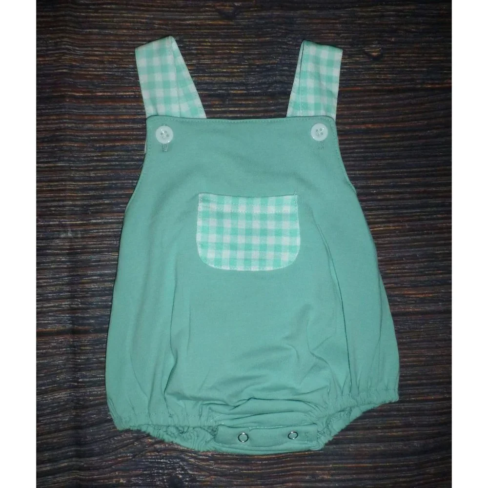 Boutique Baby Boys Turquoise Romper Jumpsuit